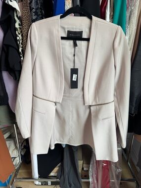 BCBGMAXAZRIA Women's Derek Blazer Jacket in Light Blush/Beige